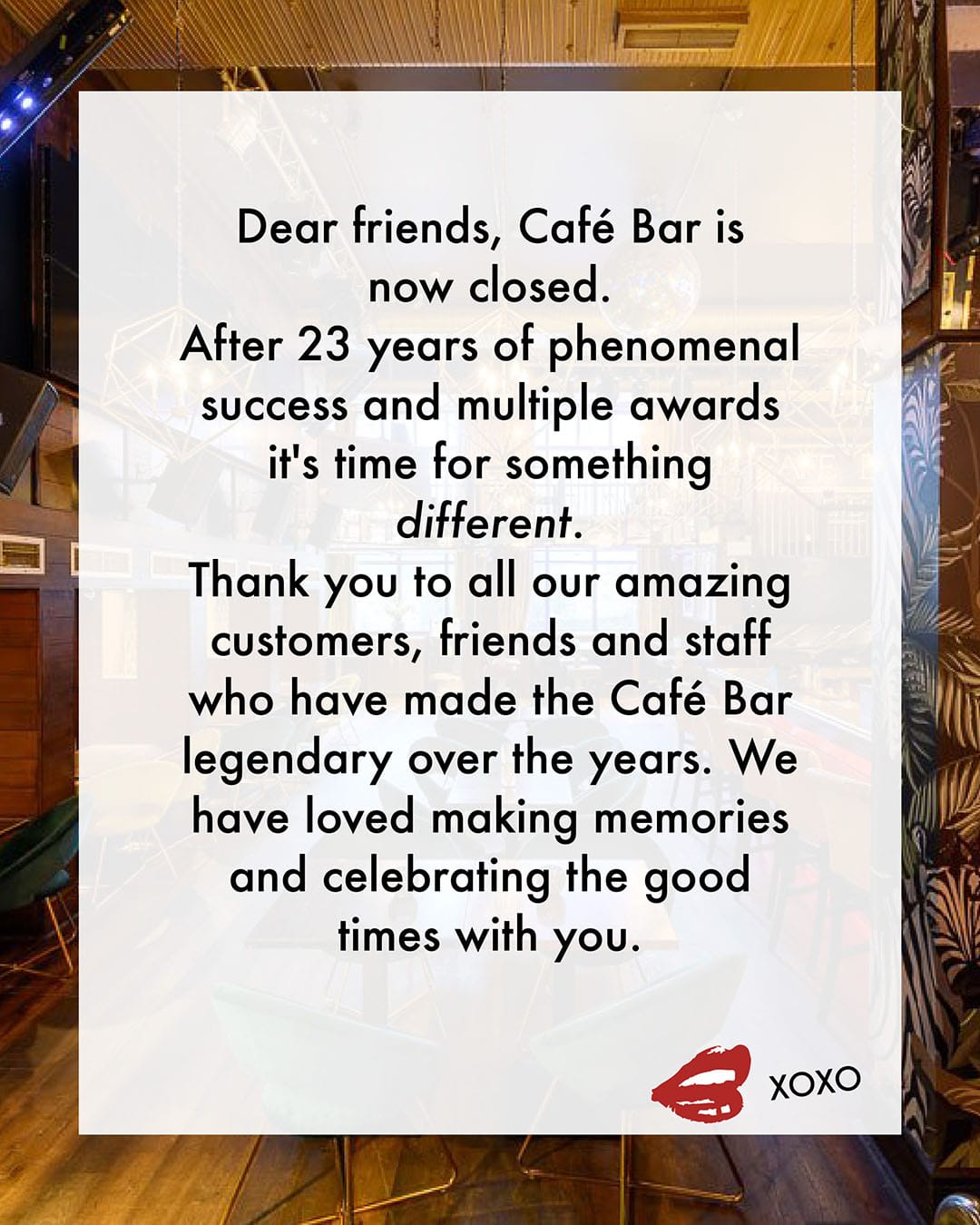 Café Bar is Closed